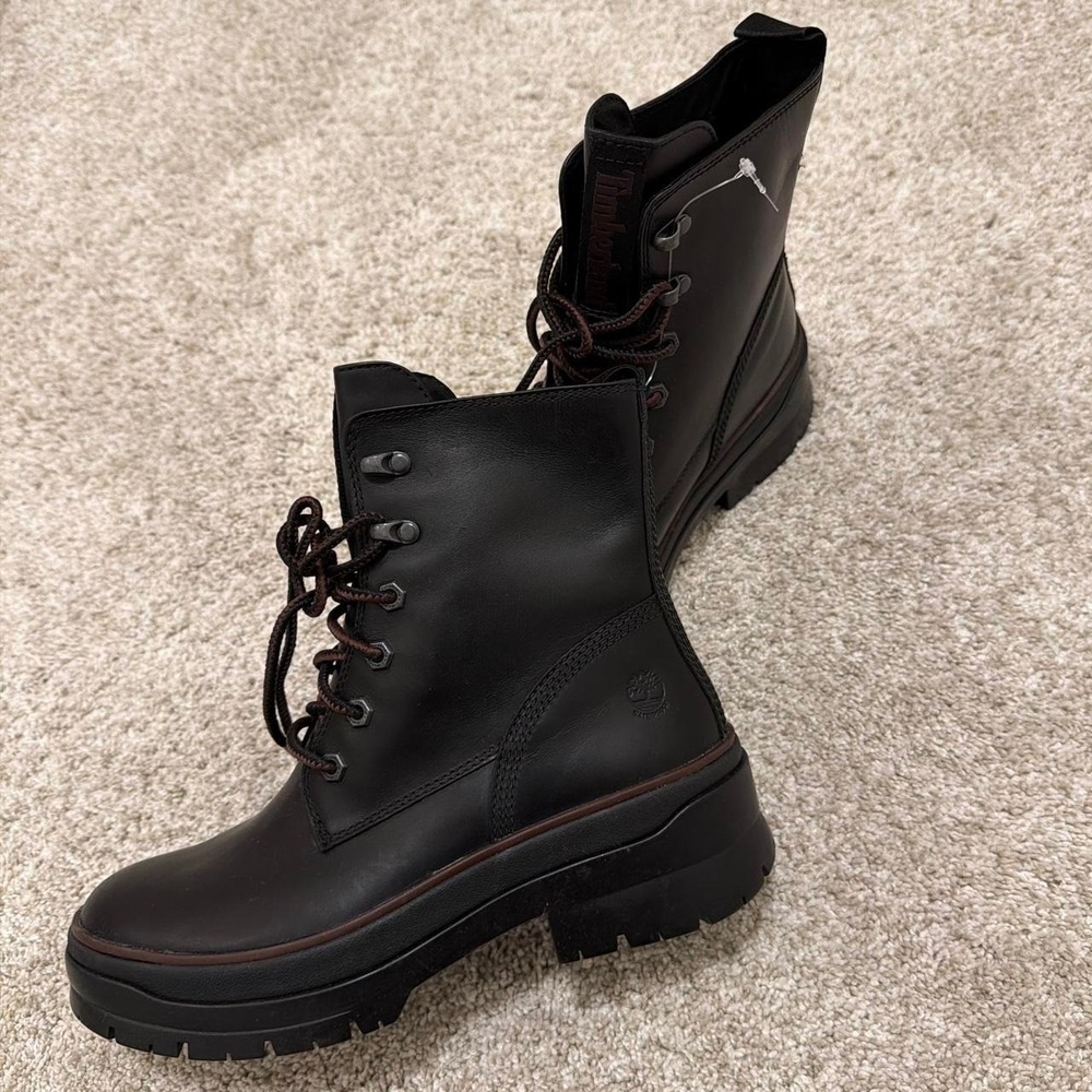 NWT Timberland ReBOTL Leather Platform Boots | Black | Size 8